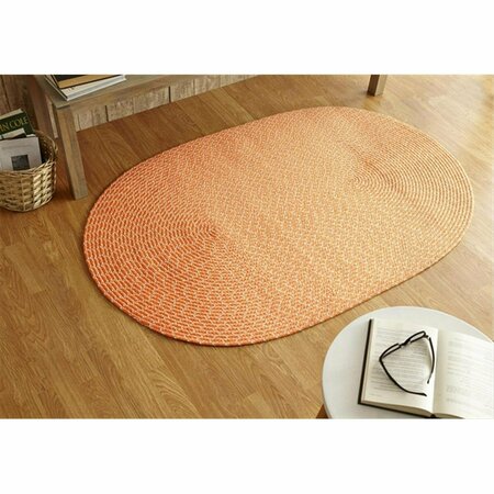 BETTER TRENDS Sun Splash Braided Rug, Orange - 2 in. BRSSR25OR